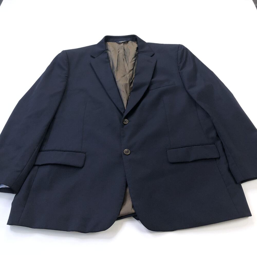 Joseph & Feiss Gold 48 R 100% Wool Button Blazer Sport Coat Jacket Blue